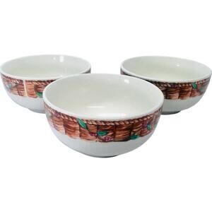 Set of 3 Cereal Bowls - Bushel of Apples